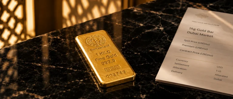 1 kg gold bar with assay certificate — refinery-origin bullion for Dubai-based buyers