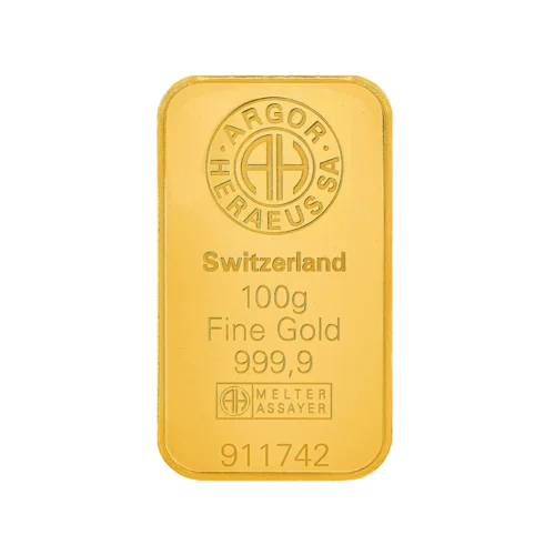 argor-heraeus-mint-100-g-1200 100g Gold Bar - Minted Classic