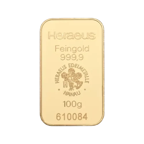 100 gram Gold Bar Heraeus (Mint)