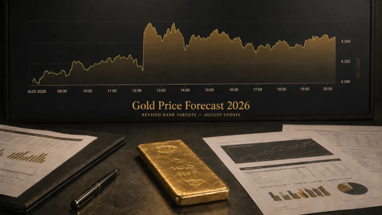 Gold Price Forecast 2026 — revised bank targets and August 2026 gold market update